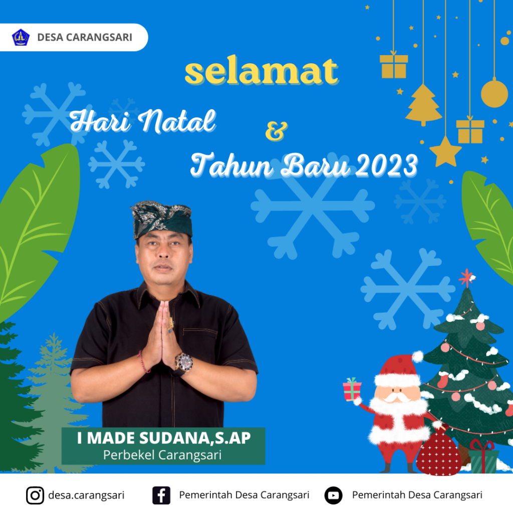 Pemerintah Desa Carangsari mengucapkan Selamat menyambut Hari Natal & Tahun Baru 2023